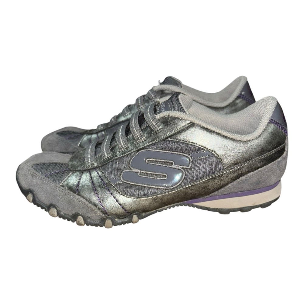Skechers Bikers Vexed 22057 Women's Size 6 US Charcoal Metallic Slip-On Sneaker